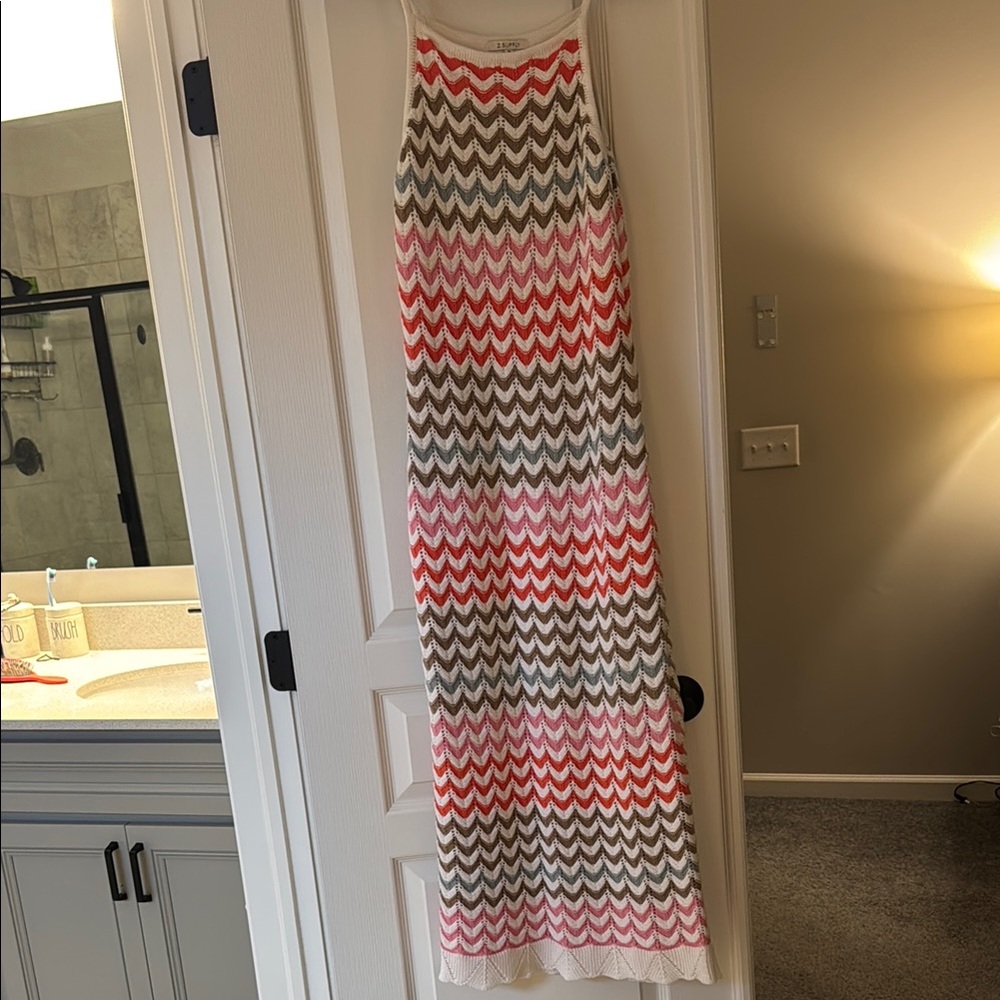 Pink and White Maxi Dress for Resort Wear